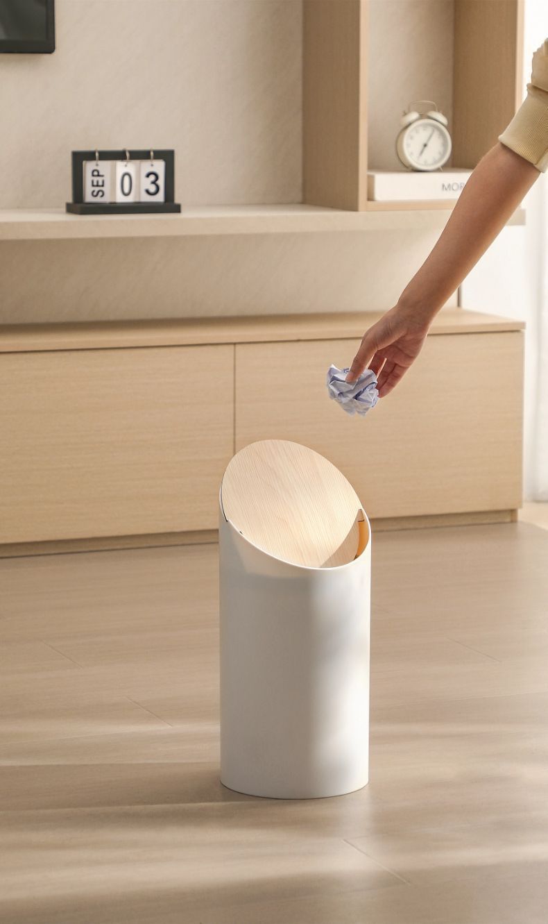 ゴミ箱 円形 蓋つき 回る蓋 ホワイト ブラック 9L シンプル 多機能 ゴミ箱 トラッシュボックス 円形 蓋つき 回る蓋 カラー