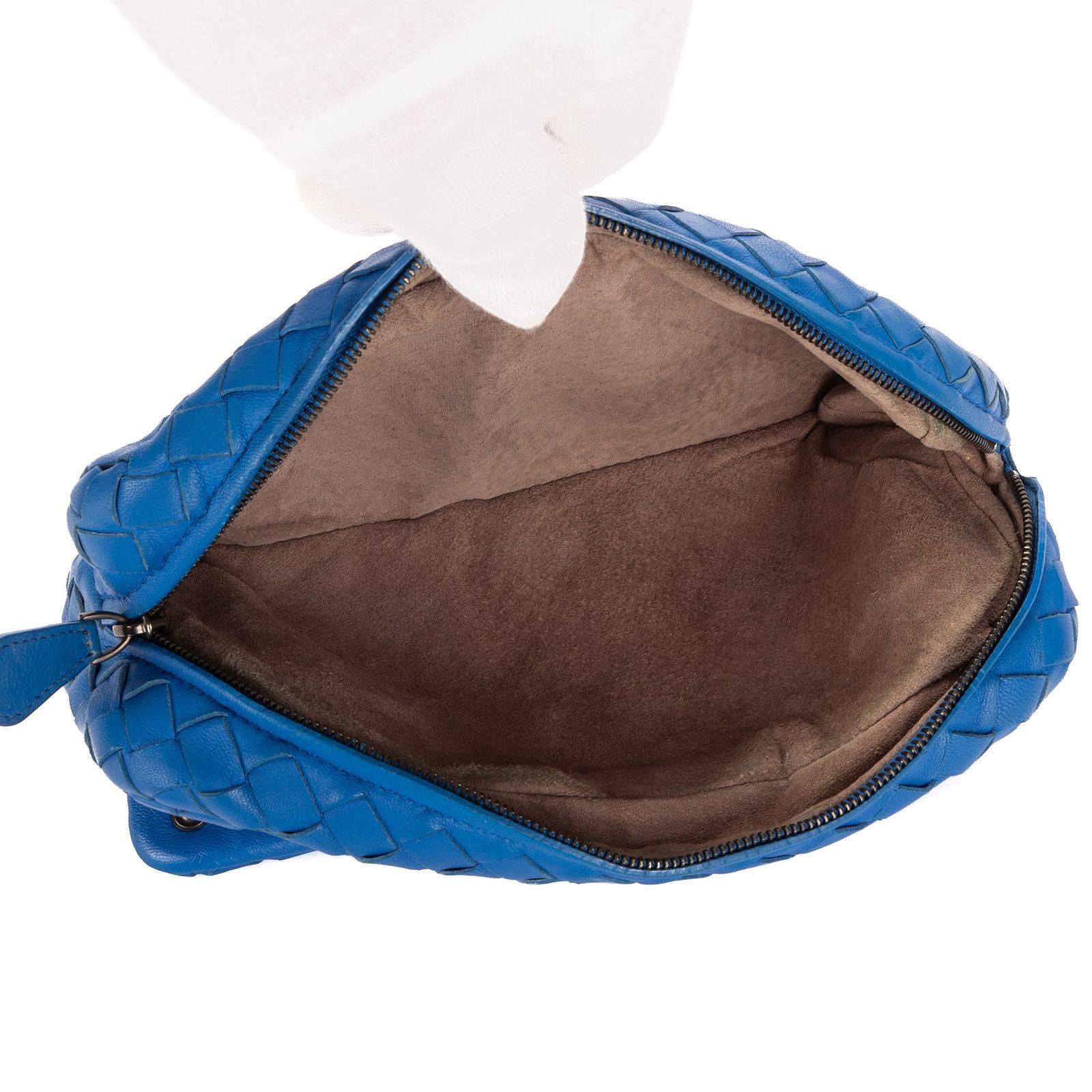 VENETA ボッテガヴェネタオリンピア青イントレチャートレザーA