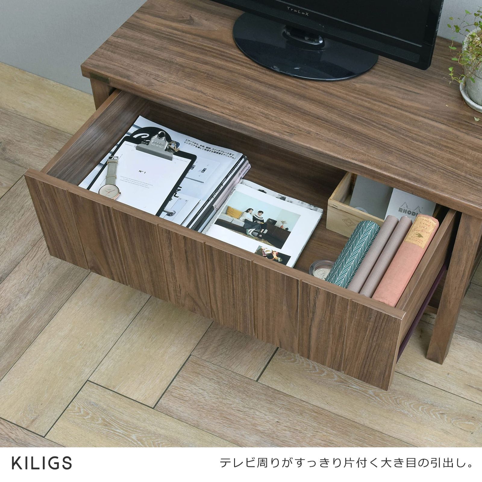  奥行41 cm 高さ45 幅80 ブラウン ローボード 32型対応 テレビ台 KL 45 80 L KILIGS BR 佐藤産業 その他 レコーダー