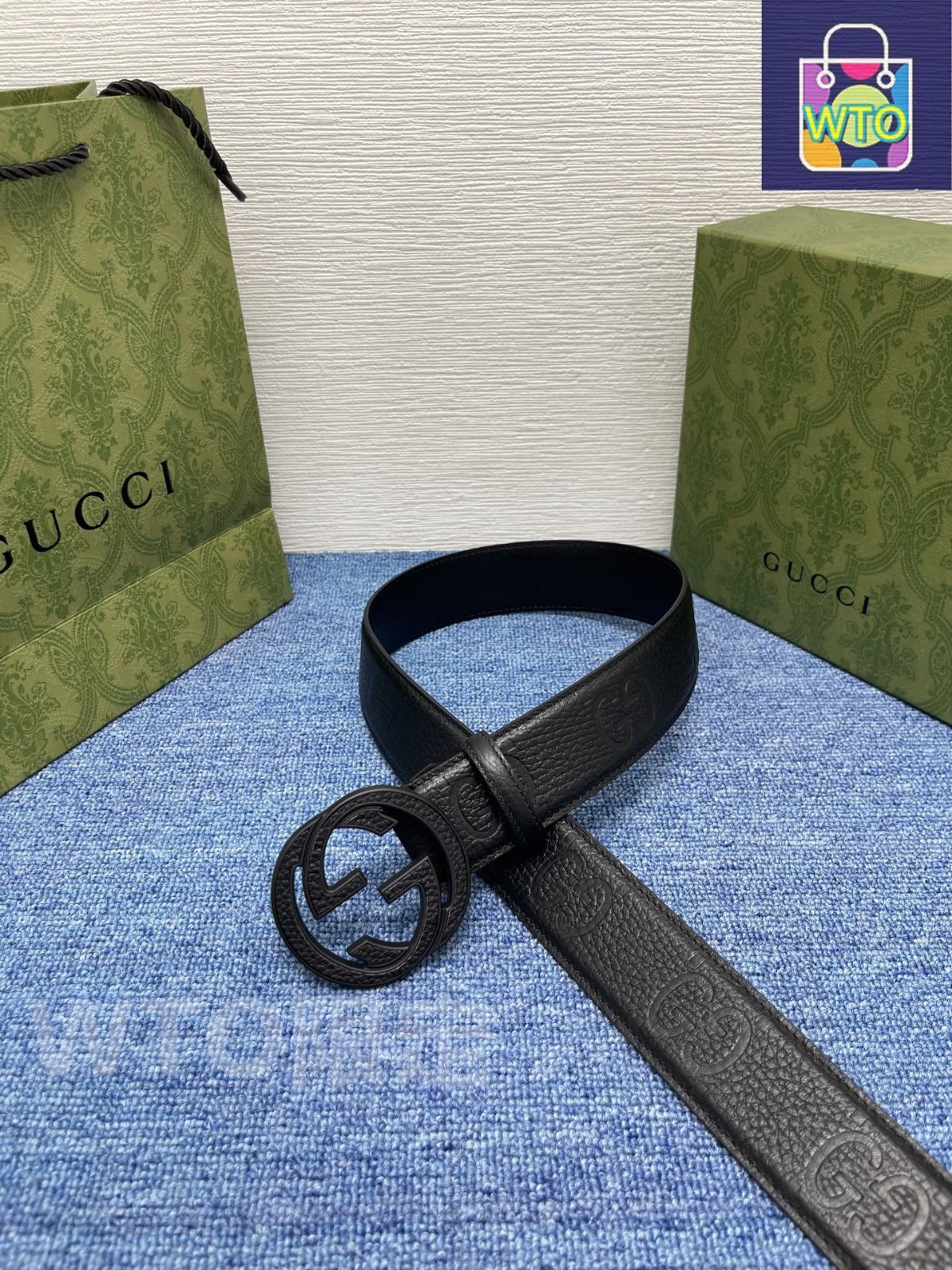今日WTO】Gucci Signature ダブル G バックル 本革ベルト-1