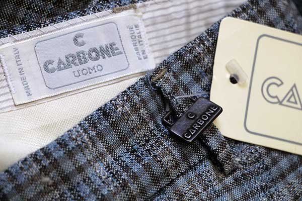 デッドストック☆イタリア製 CARBONE UOMO チェック 織り柄 ツータック