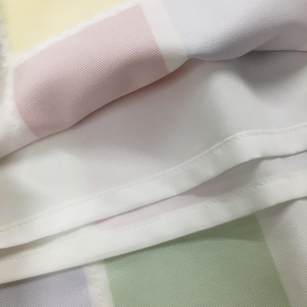 超美品】アルチビオ スカート 白×マルチ ブロック柄 裏地付 レディース