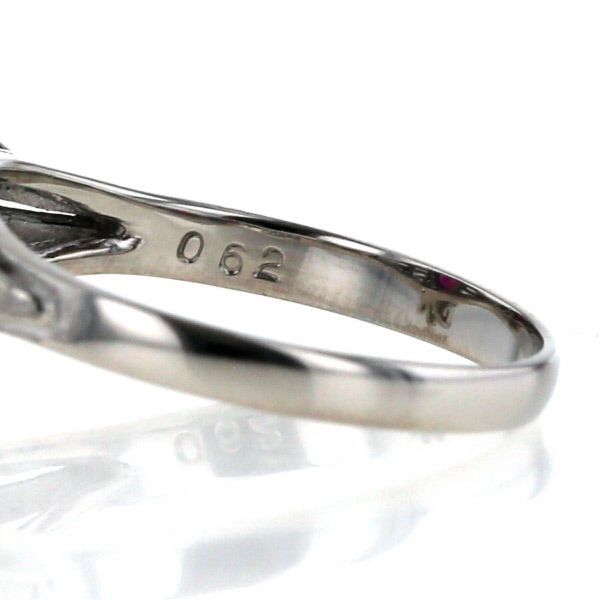 Pt900 プラチナ リング ルビー 0.62ct ダイヤモンド 0.35ct
