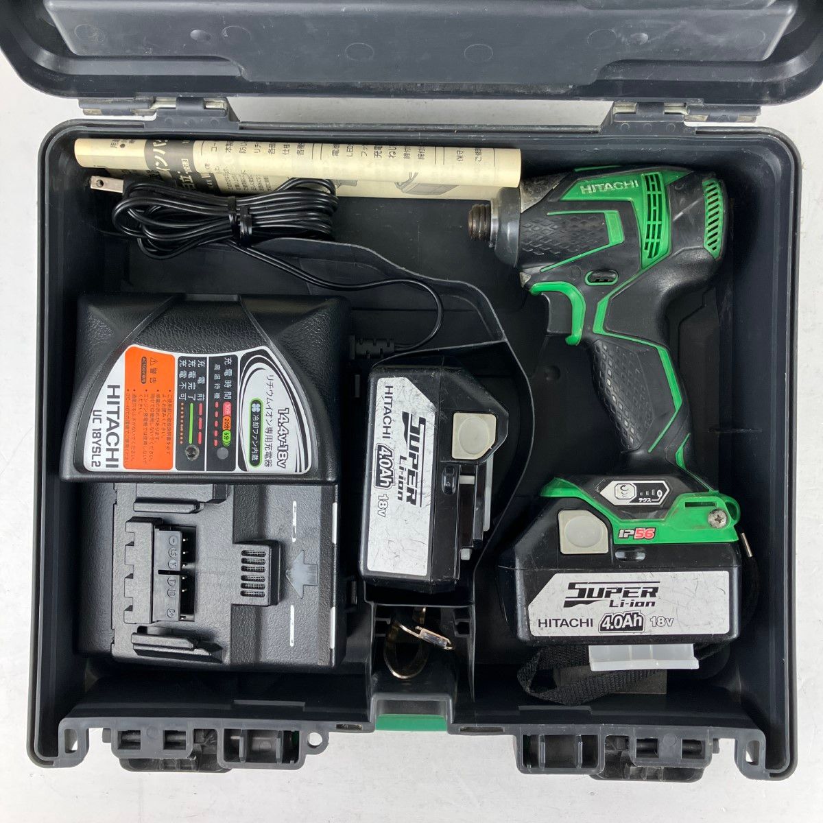 ЗЗHITACHI 日立 18v インパクトドライバ バッテリーx2 充電器