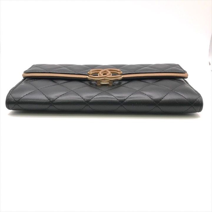 美品 CHANEL シャネル ココマーク マトラッセ ラムスキン バイ