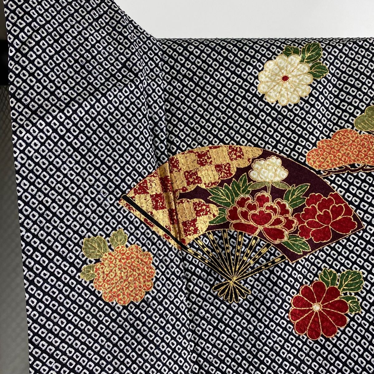 振袖 身丈163.5cm 裄丈70cm L 袷 袋帯フルセット 御所車 観世流水 絞り  