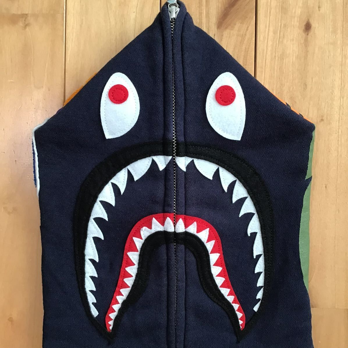 シャーク パーカー ネイビー Mサイズ shark full zip hoodie a bathing ape BAPE エイプ ベイプ  アベイシングエイプ WGM navy - メルカリ