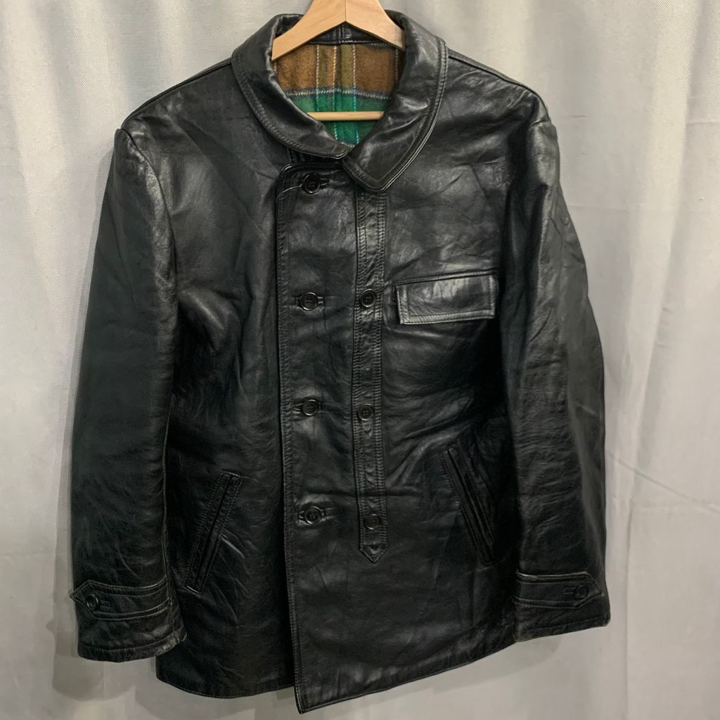 Euro Vintage ユーロ ビンテージ 60s~ French フレンチ leather レザー IMPERCUIR Black ブラック 黒 No.I372