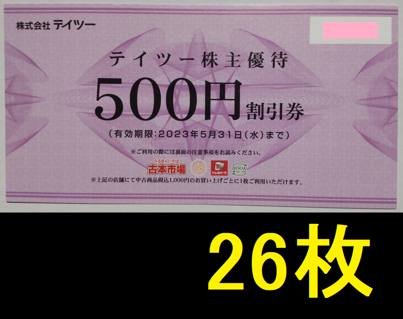 テイツー株主優待券 20枚 分 ショッピング