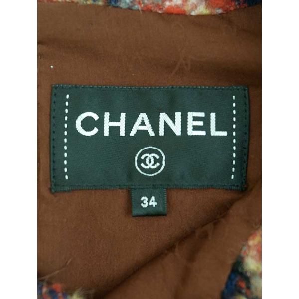 CHANELシャネル17AWスエードレザートリムノースリーブツイード