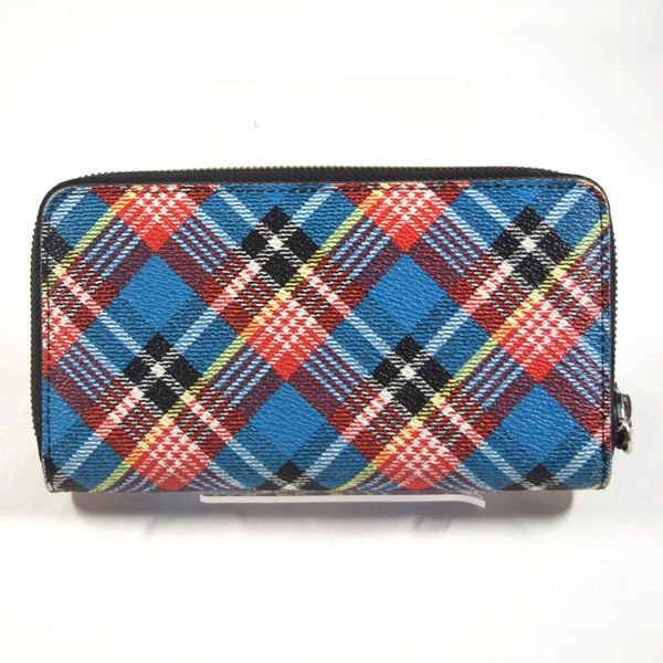 Vivienne Westwood Anglomania/ ヴィヴィアンウエストウッドアングロマニア □SHUKA TARTAN  ラウンドファスナー長財布 PVC フラップ開閉部分あり チェック柄 マルチカラー VW1 - メルカリ