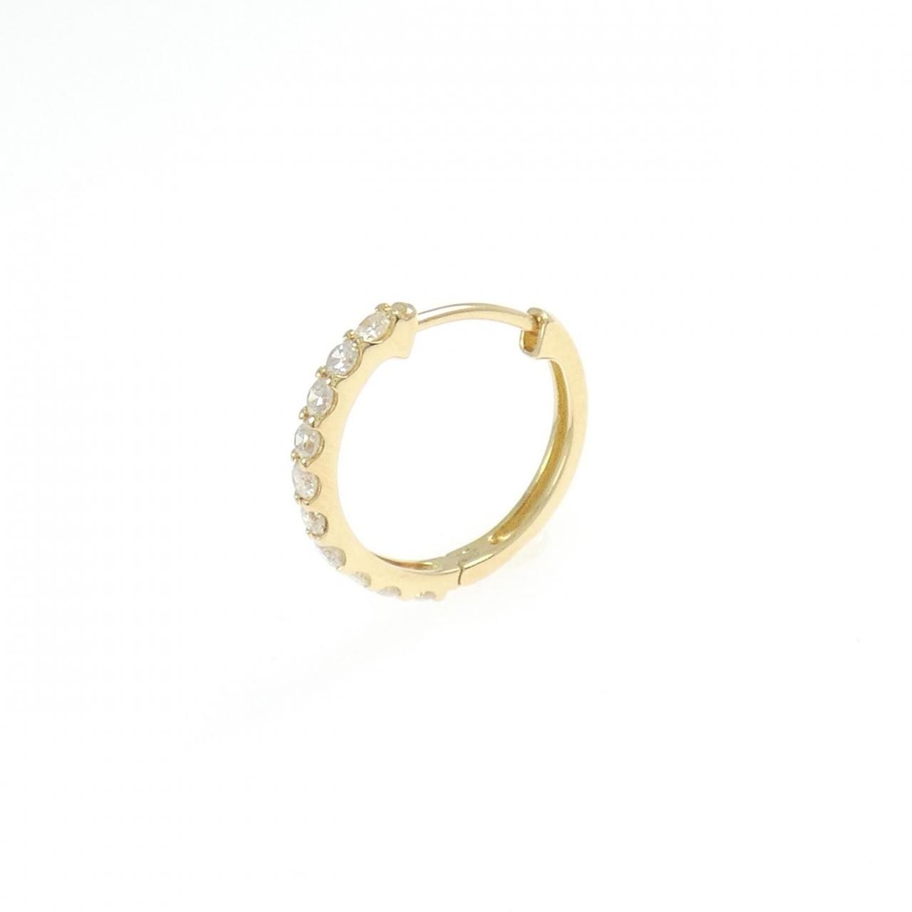 K18YG ダイヤモンド フープ ピアス 0.25CT 片耳