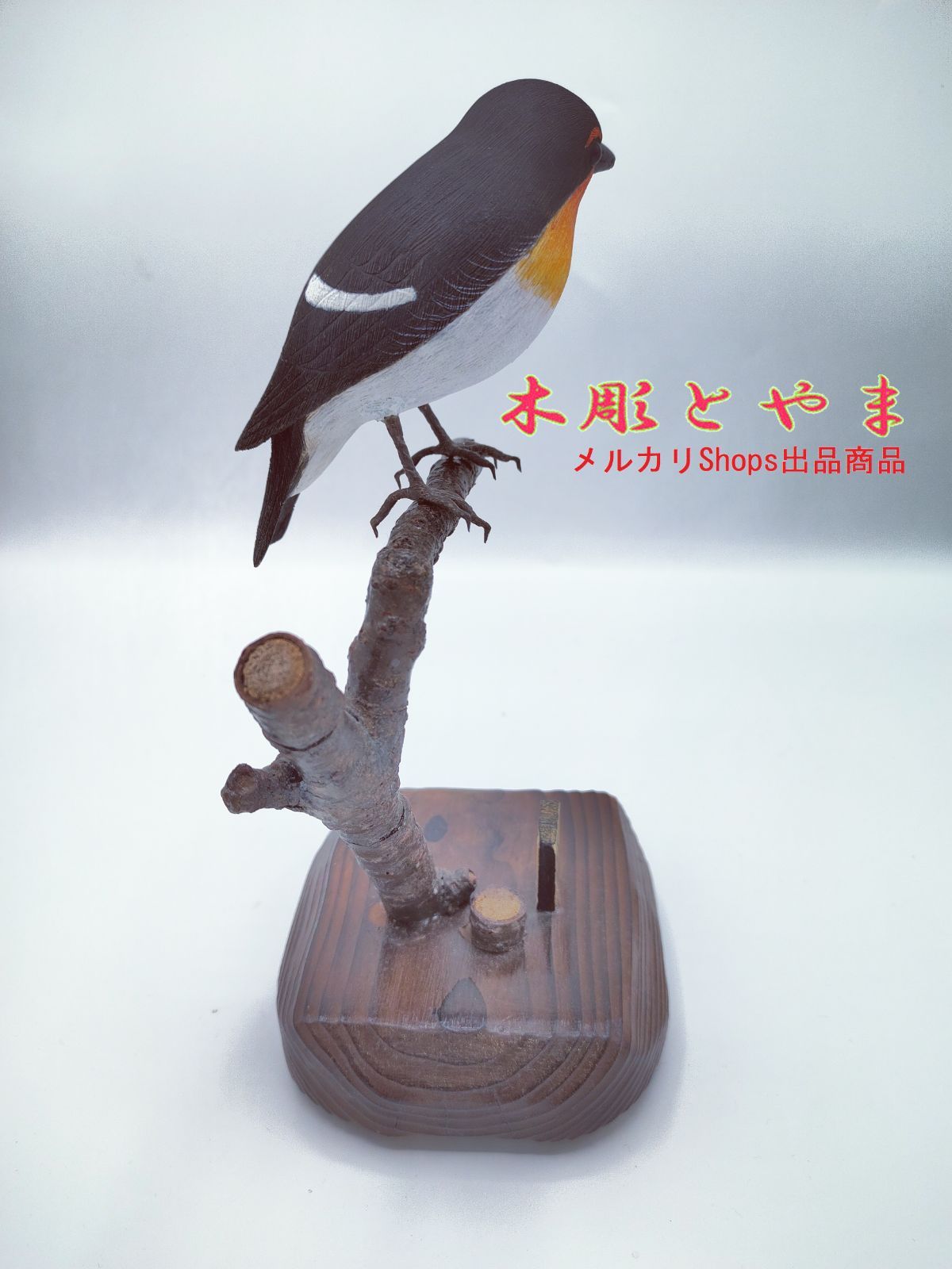 木彫バードカービング】キビタキ - メルカリ