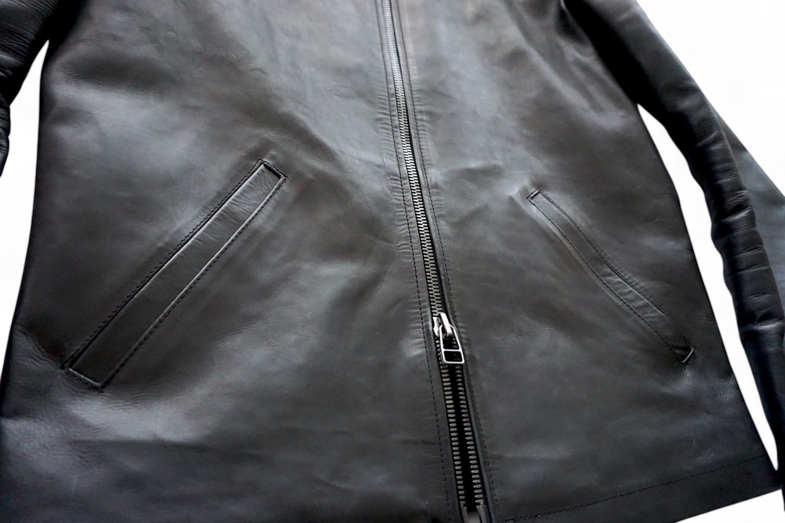 OPUS JAPAN シングルライダース レザージャケット ベビーカーフ　L opus japan オーパスジャパン カセドラル Single leather jacket INCAS