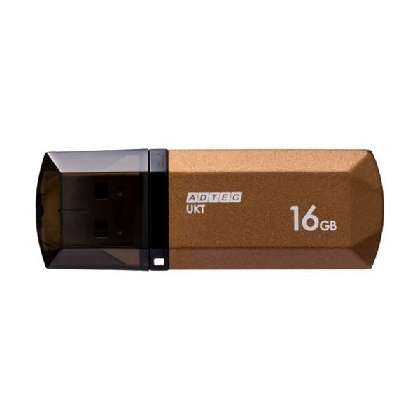 （まとめ）アドテック USB2.0キャップ式フラッシュメモリ 16GB シャンパンゴールド AD-UKTSG16G-U2R 1個