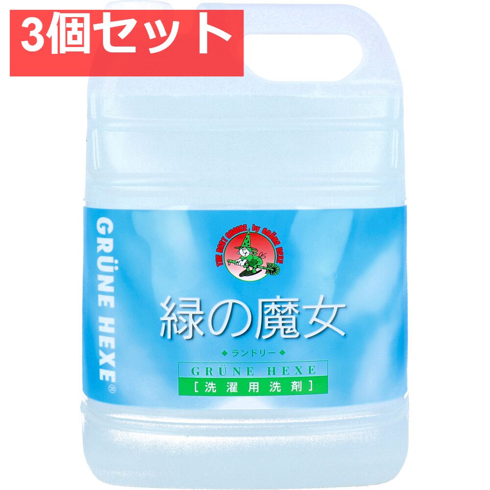 洗濯用品 緑の魔女 ランドリー 業務用 5L 3個セット まとめ売り