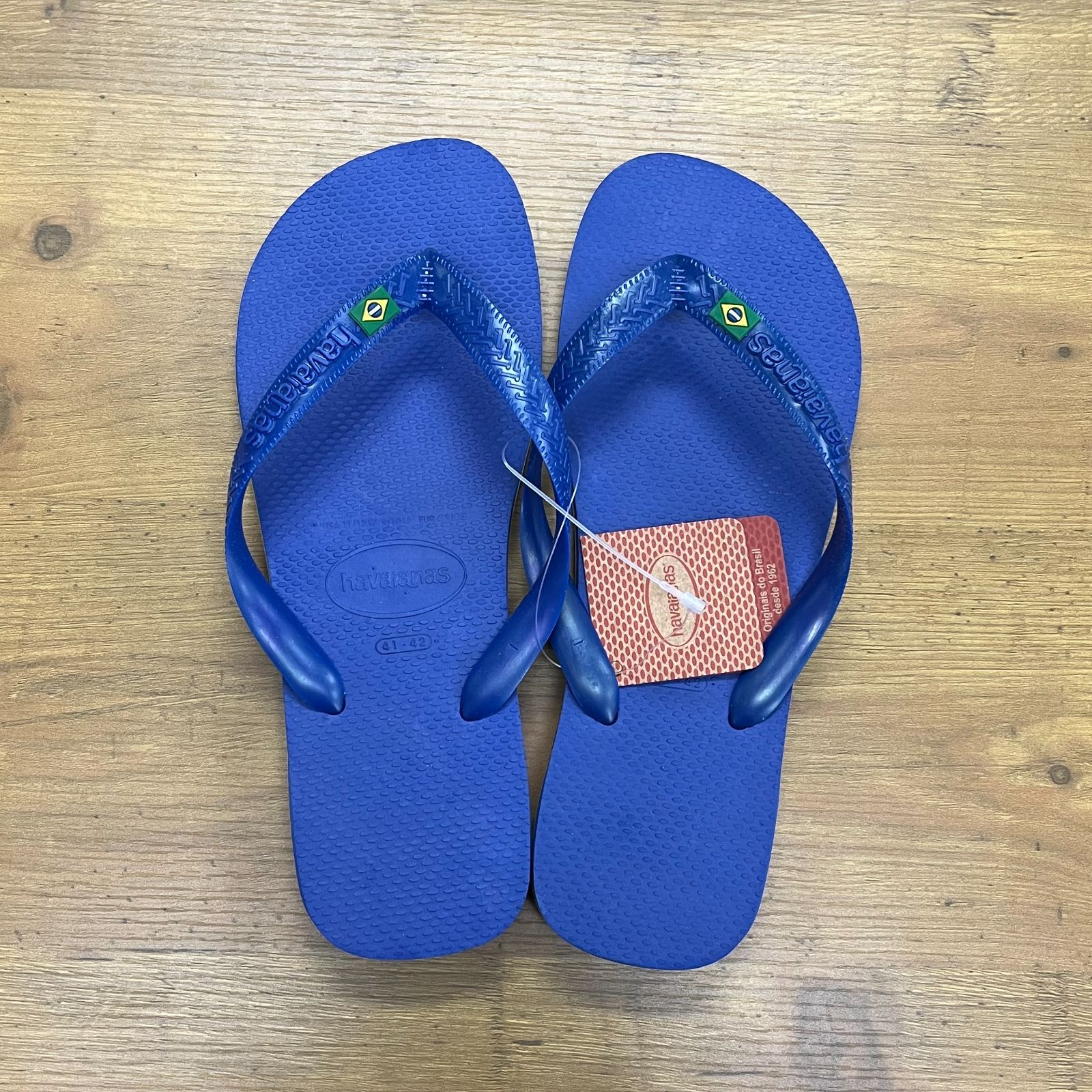 未使用品] havaianas ハワイアナス ブラジルロゴ ブルー ビーチ