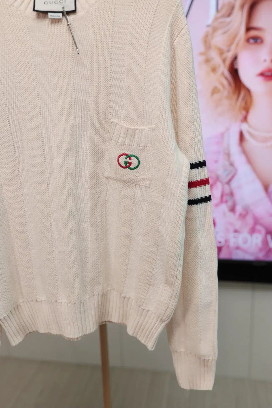 GUCCI(グッチ) ロゴ ストライプ がん ニット セーター セーター