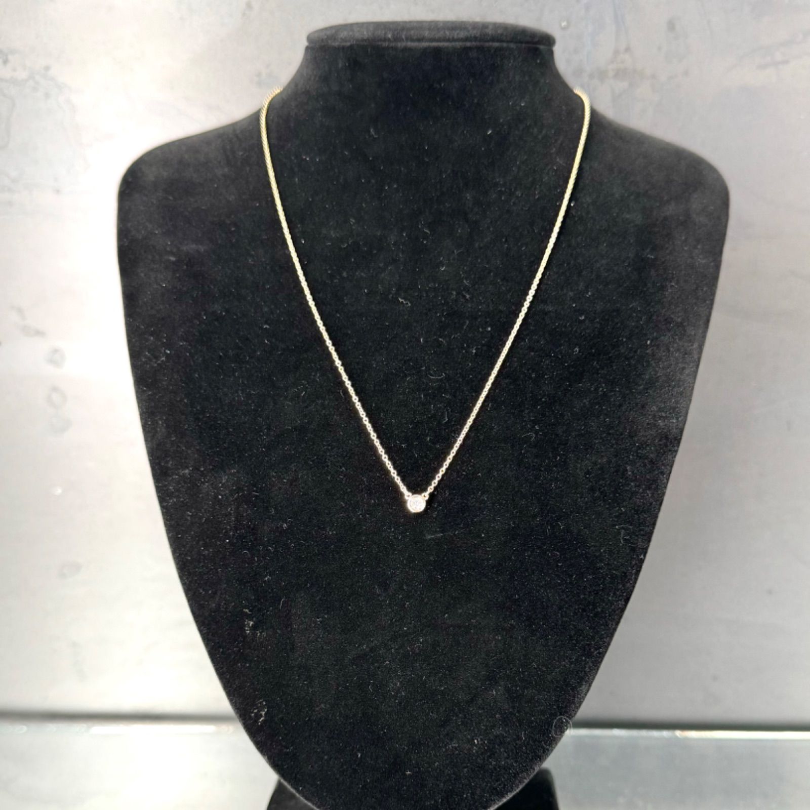 Tiffany &Co. Au750 RG バイザヤード ネックレス 0.10ct k18 PG  