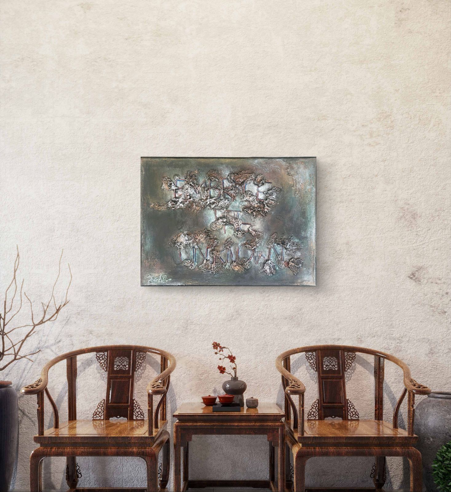 カルテット- 抽象画 24×33㎝ キャンバス F4号 原画のみ 一点物