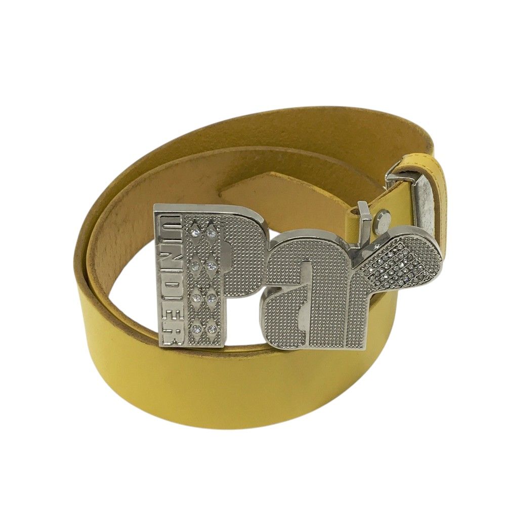 未使用　ラッセルノ　ゴルフ ベルト RUSSELUNO ラッセルノ バックル ベルト イエロー系 [240101490084