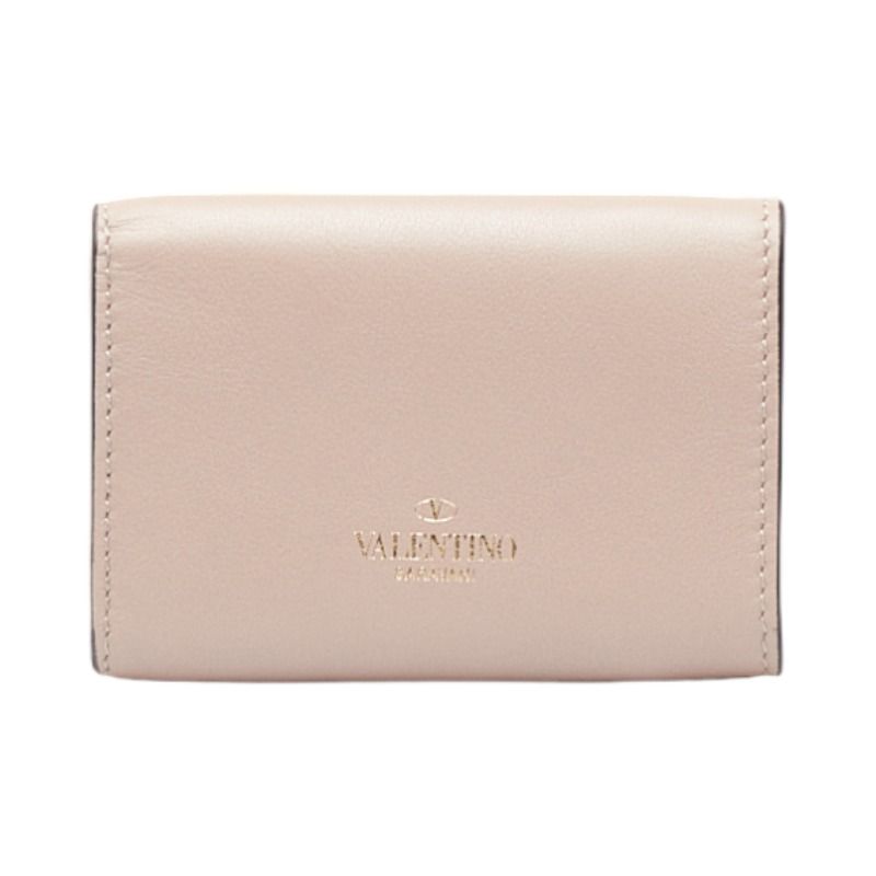 美品 ヴァレンティノ ROCKSTUD MINI TRIFOLD WALLET 三つ折り財布 コンパクトウォレット レザー レディース VALENTINO 【1-0116638】 ヴァレンティノ ROCKSTUD MINI TRIFOLD WALLET 三つ折り財布