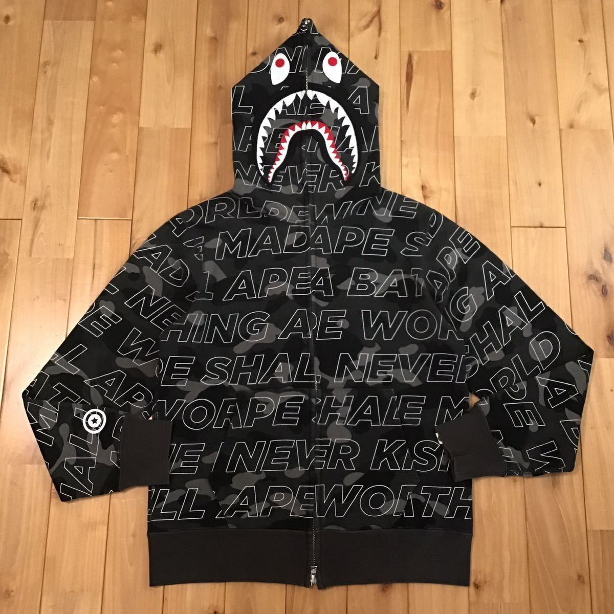 Text color camo シャーク パーカー Mサイズ shark full zip hoodie a 