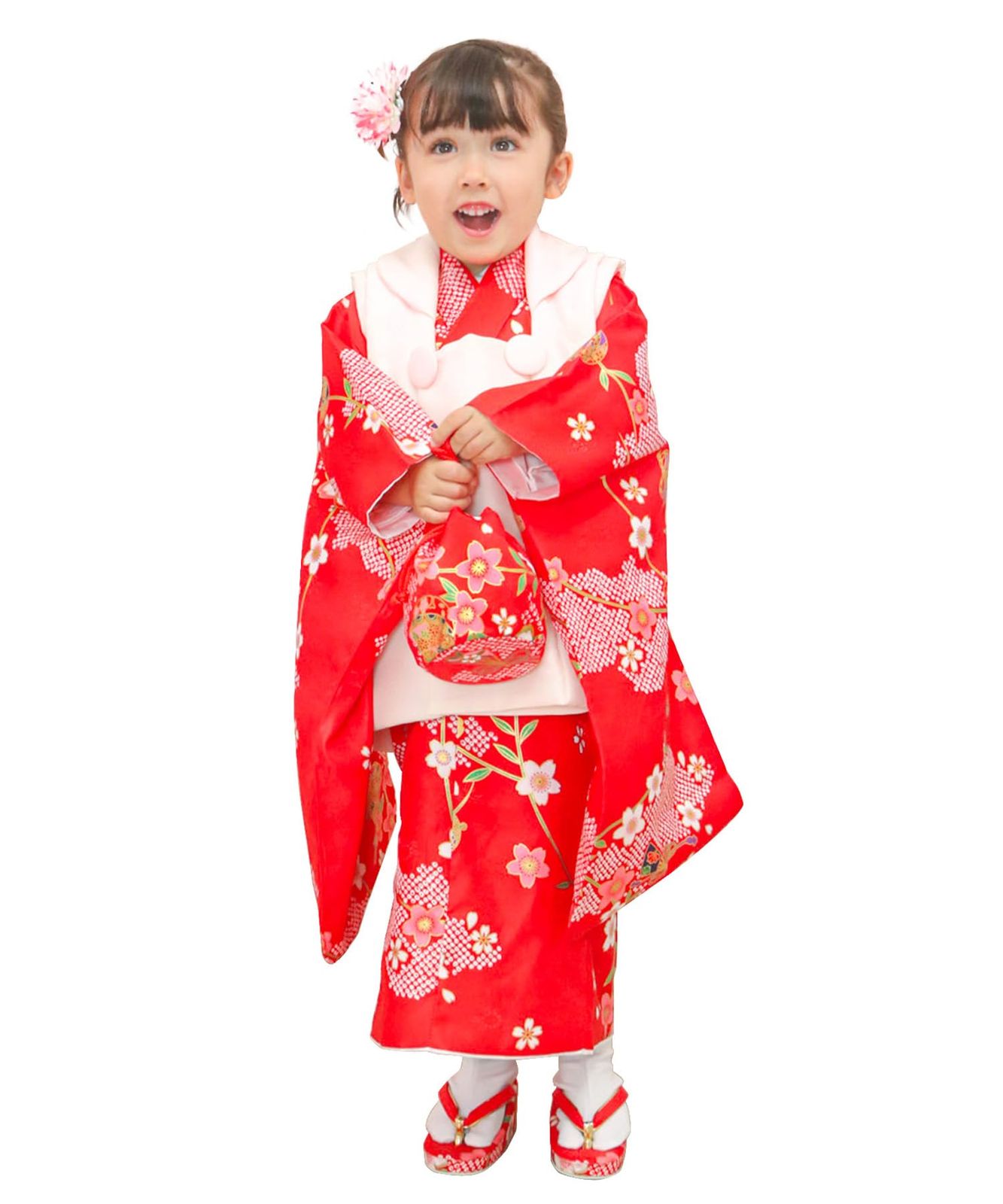 七五三 着物 3歳 男の子 被布セット 刺繍柄被布 染め疋田(鹿の子柄)三