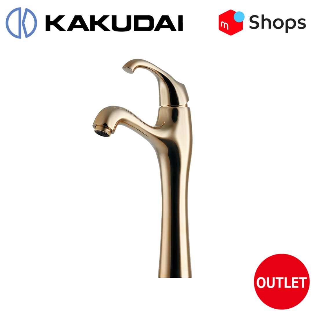 ♥ KAKUDAI シングルレバー混合栓 トール クリアブラス _ 183-338-CG