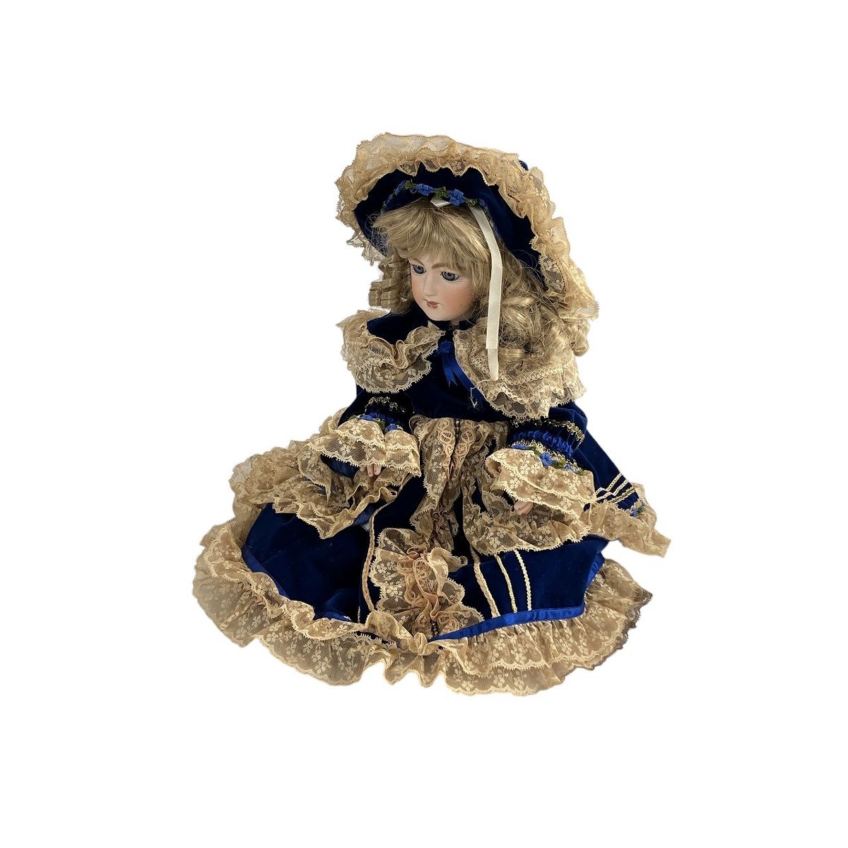 Simon - Halbig DEP 1159 N シモン ハルビック ビスクドール 約45cm クローズマウス グレーガラスアイ ブルードレス W9574830