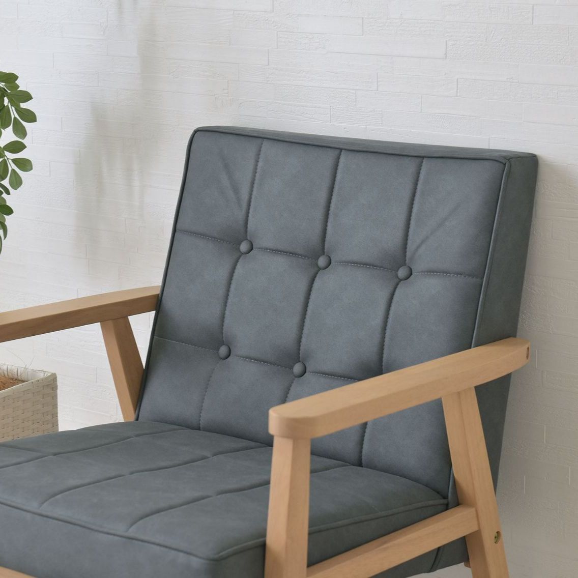 1人掛 フェイクレザーソファ