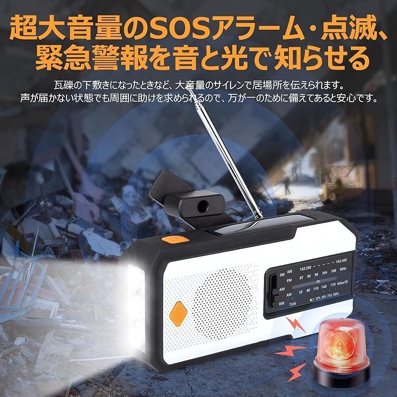 新品】 Litake 多機能防災ラジオ LEDライト ソーラーラジオ 2000mAh AM/FM SOS USB充電 スマホ充電 手回し 懐中電灯  防水 非常用 ランタン 防災グッズ 台風 地震 停電対策 コンパクト - メルカリ