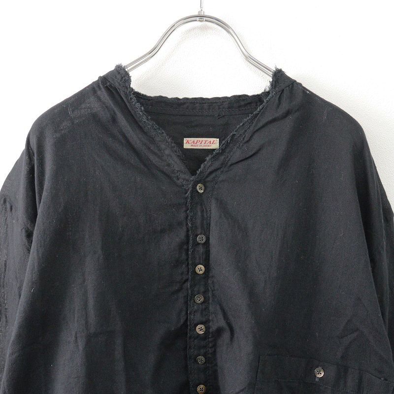 キャピタル KAPITAL 一重ガーゼSHOKAシャツ 2(M)/ブラック コットン
