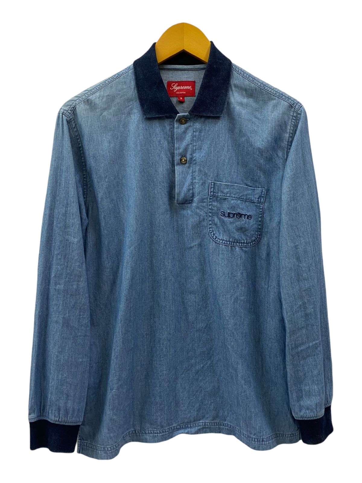 Supreme (シュプリーム) DENIM L/S POLO 長袖デニムポロシャツ 2015AW ...