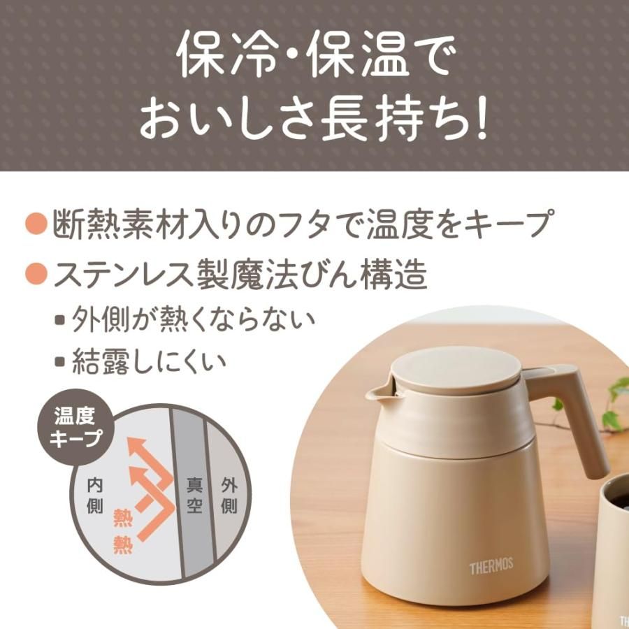 サーモス 真空断熱コーヒーサーバー 720ml カフェラテ 全パーツ食洗機対応 コーヒードリッパー対応 魔法びん構造 保温保冷 TTF-720 CL