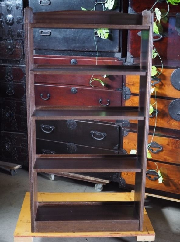 昭和レトロ頑丈ラワン材マイナスネジ本棚 昭和中期 古録展 品番S10582