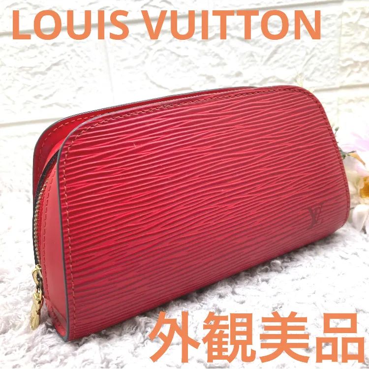 外観 LOUIS VUITTON ルイヴィトン M48447 エピ ドーフィーヌPM ポーチ マルチケース 小物入れ カスティリアンレッド レディース 通勤 通学 トラベル ビジネス カジュアル ブランド ロゴ 本物保証