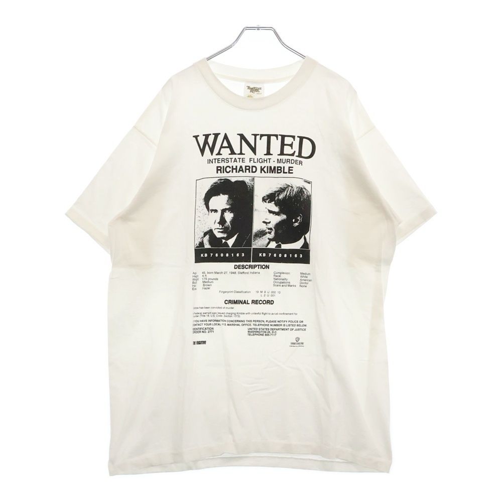 VINTAGE (ヴィンテージ) 90s 1993 THE FUGITIVE MOVIE TEE 逃走者を探せ ムービー フロントプリント半袖Tシャツ カットソー ホワイト