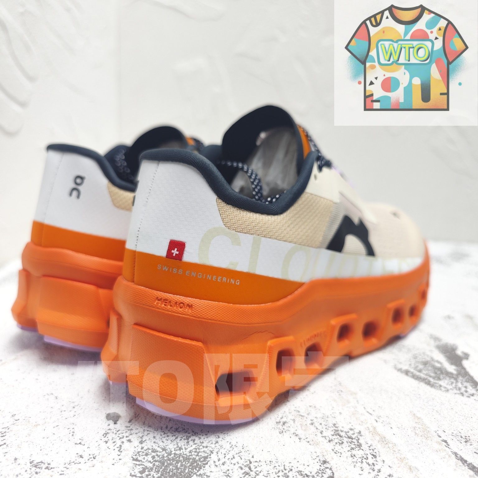 On Cloudstratus ホワイト/オレンジ　メンズ27cm On Cloudstratus ホワイト/オレンジ メンズ27cm