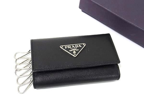 PRADA / ブラック レザー キーケース PRADA プラダ 黒 レザー キーケース ブラック