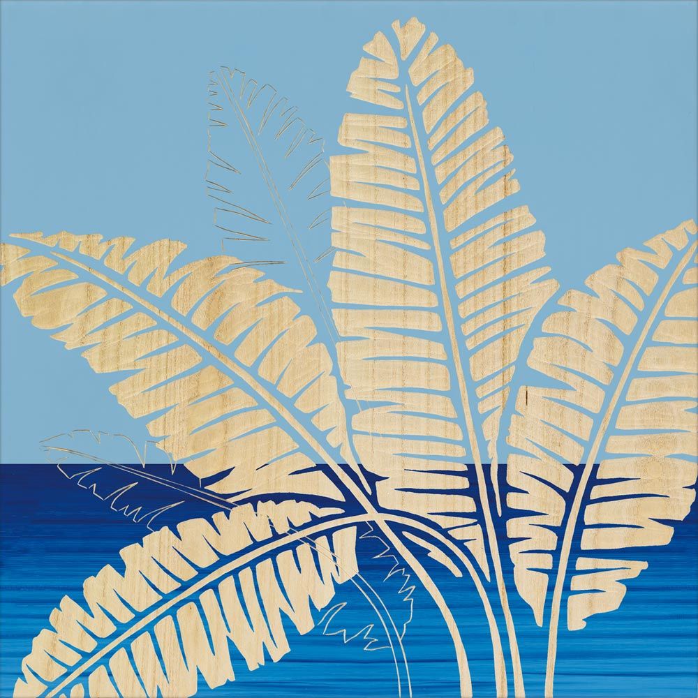 絵画 ウッド スカルプチャー アート バナナリーフ BL NP