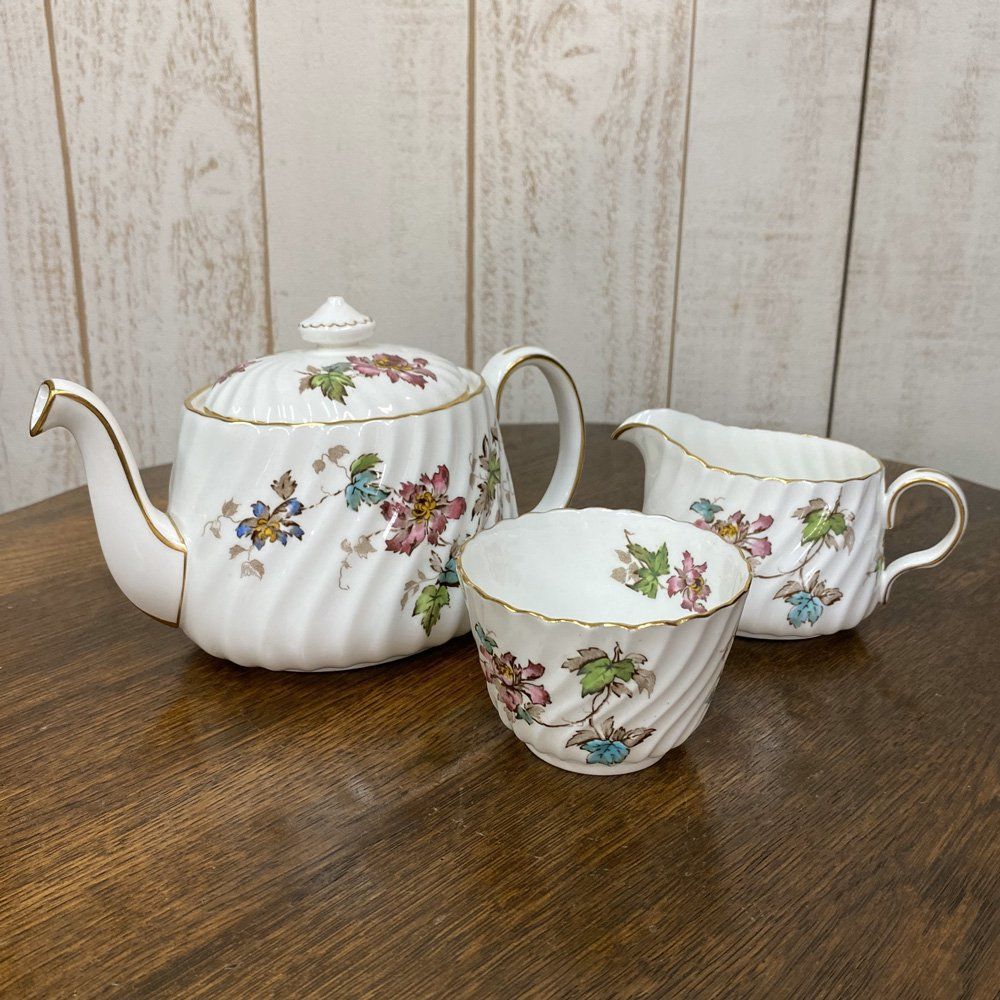 アンティーク 食器 ティーセット3点セット ポット ミルクジャグ  