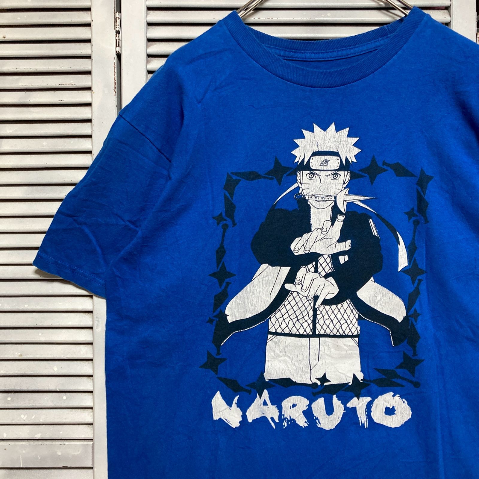 ナルト Tシャツ 青 BiKD アニメ Tシャツ ビンテージ 古着 青 ナルト NARUTO 忍者 ジャンプ