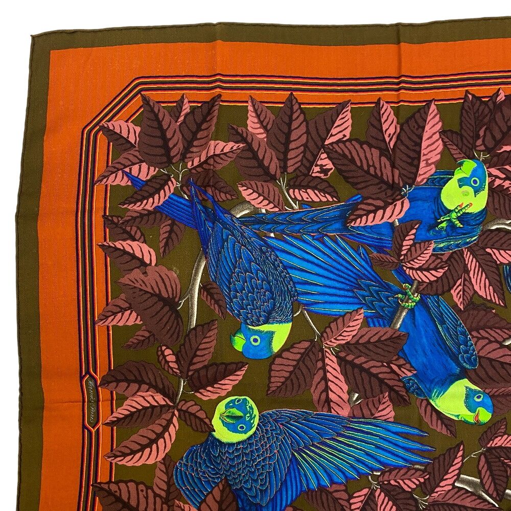 未使用　エルメス　スカーフ　 Perroquets HERMES - HERMES エルメス カレ 90 スカーフ Les Perroquets