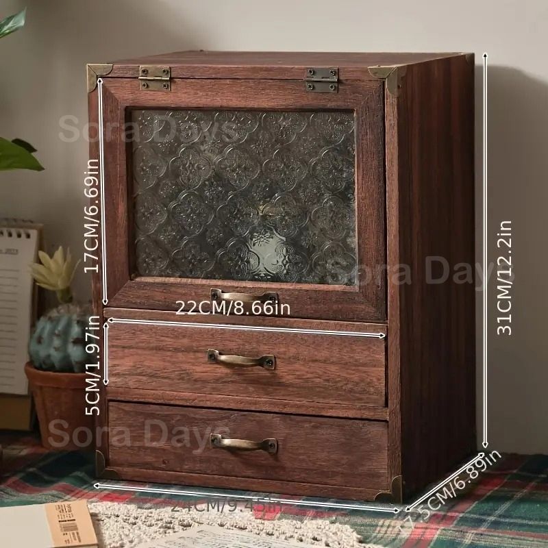 ヴィンテージ木製収納キャビネット 24引き出し ヴィンテージ木製