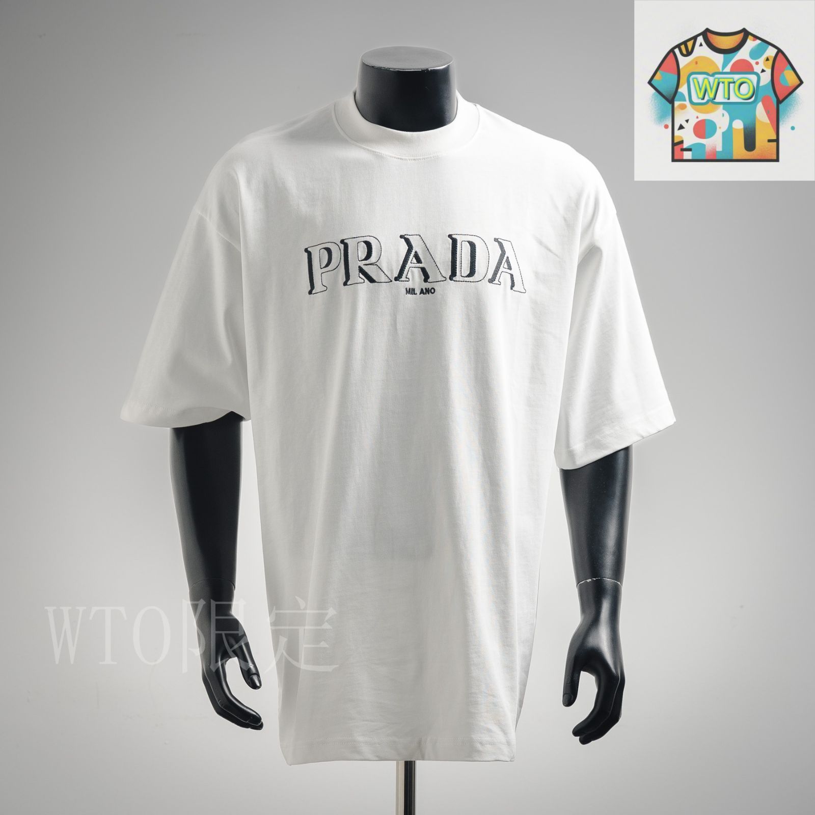 今日特価】Prada 25ss 3D シャドー文字刺繍 T シャツ -1 - メルカリ