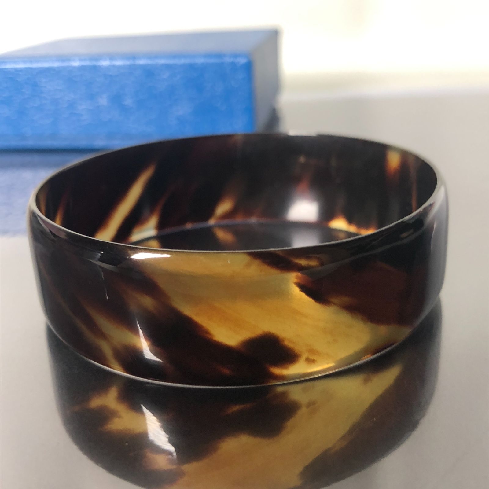 本鼈甲 べっ甲 バングル ブレスレット 幅約19.2mm 腕回り内寸約20cm 箱 