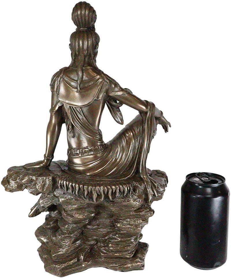 水月観音菩薩像 ブロンズ風彫像 高さ 約35cm 慈悲の仏心置物