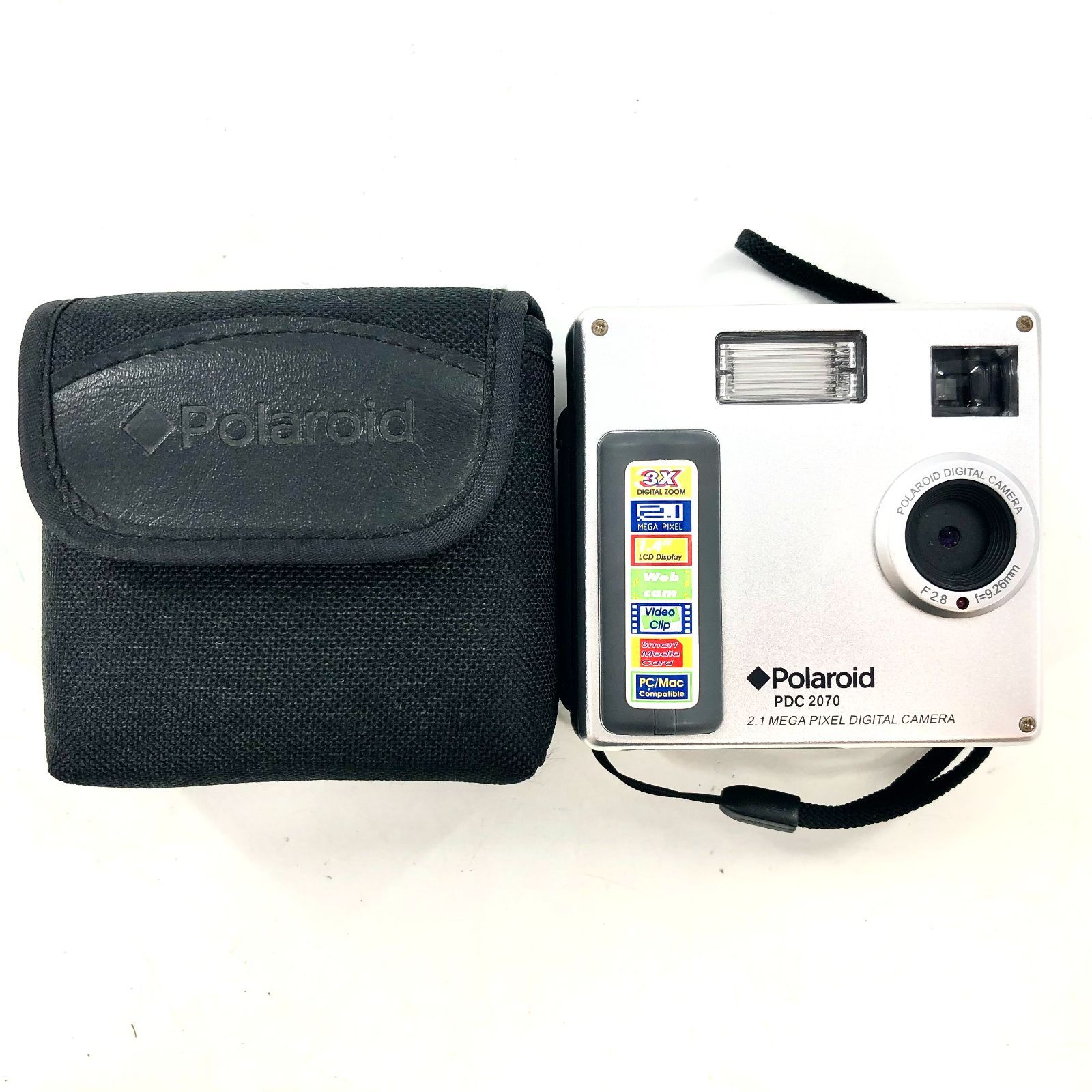 Polaroid ポラロイド コンパクトデジタルカメラ PDC2070 F=2.8 f=9.26mm ケース 単四電池仕様【ND-482】 - メルカリ