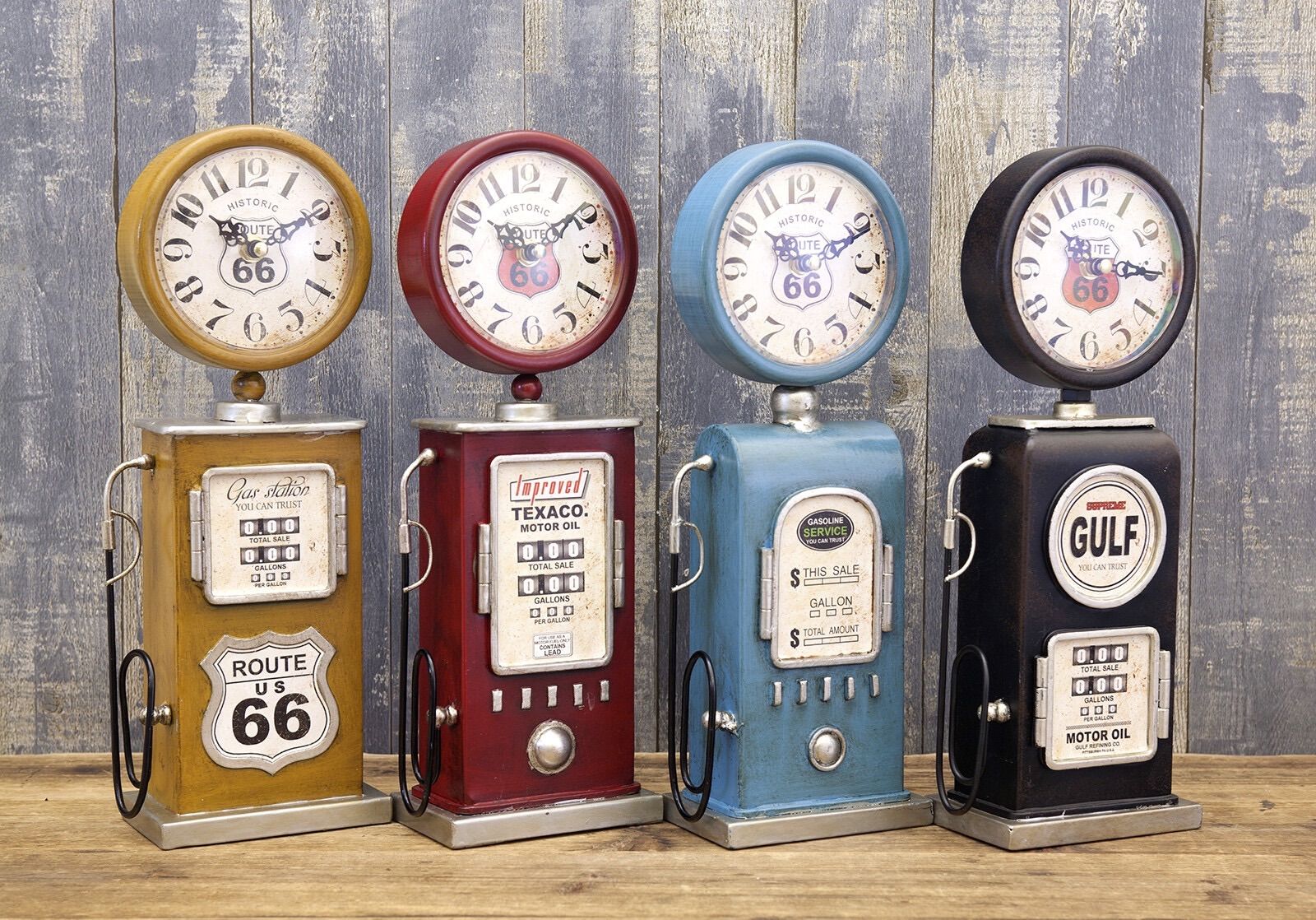 置時計 ROUTE66 ガスポンプ ビンテージ スタンド レッド 店舗インテリア 置時計 ROUTE66 テーブルクロック ガスポンプ スタンド